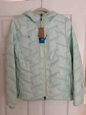 Hoka Mint Green Quilted Hooded Jacket